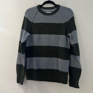 Banana Republic Men's Crewneck Sweater in Black and Gray Stripes